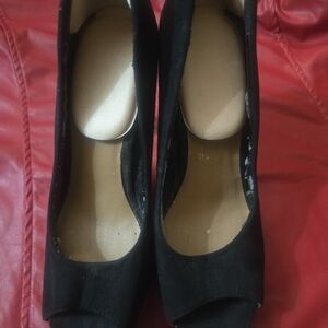 Candie's Elegant Black Peep-Toe Heels